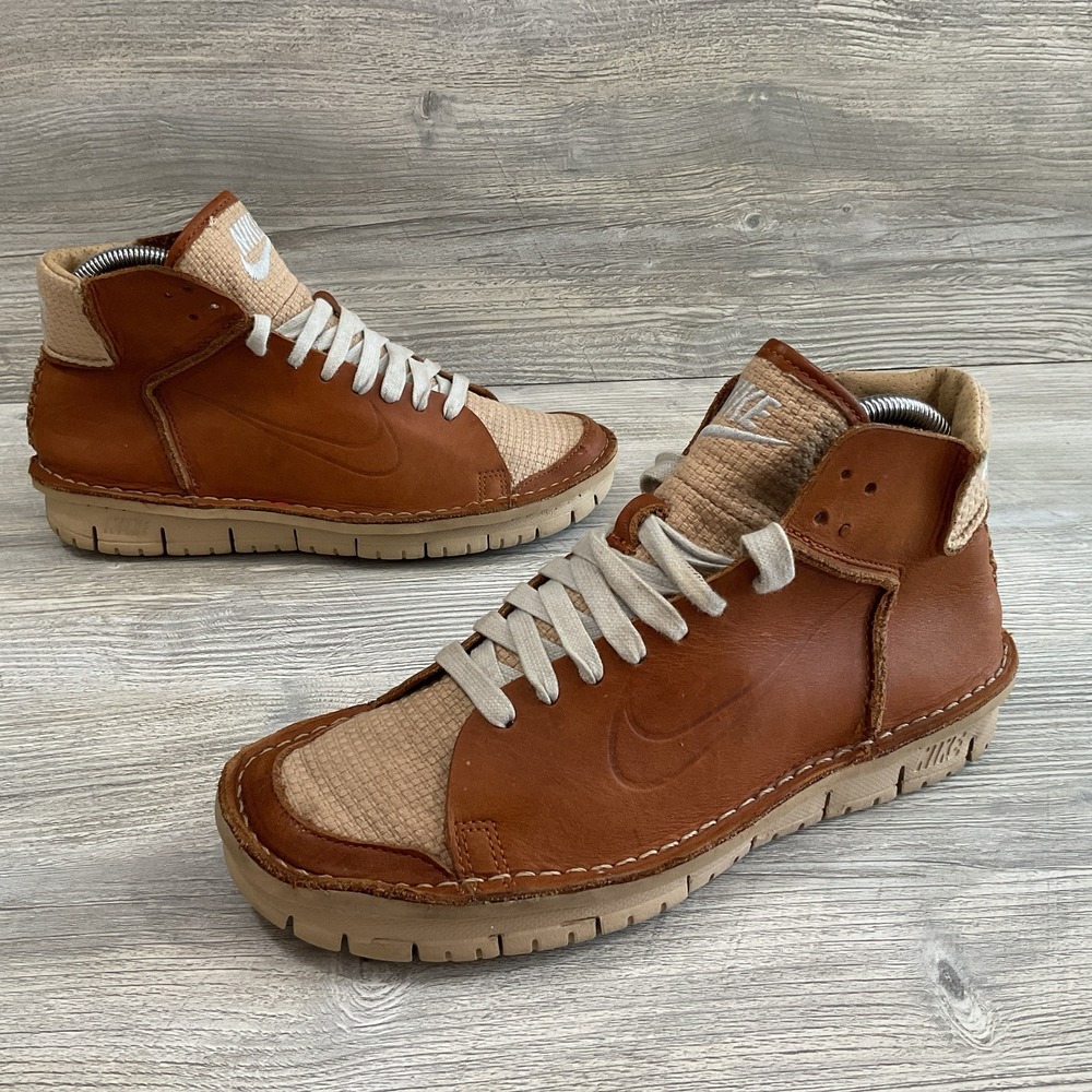 Nike Considered Mid Desert Oak Brown Leather Woven Vintage 311076-221 Size 8.5 - Picture 3 of 16